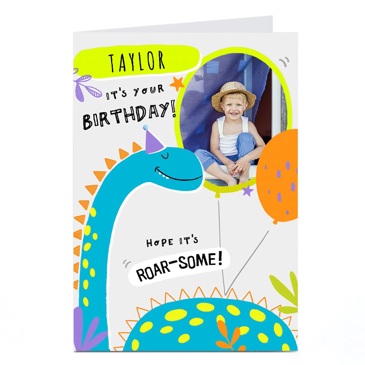 Photo Birthday Card - Hope it's Roarsome