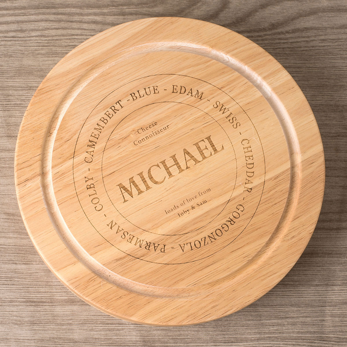 Personalised Engraved Wooden Cheeseboard Set - Cheese Connoisseur