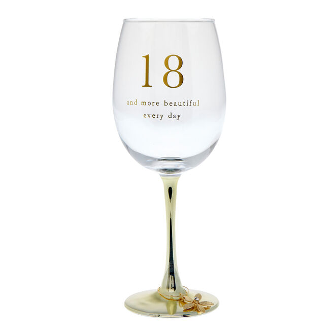 18th Birthday Wine Glass