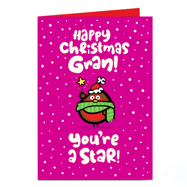 Personalised Fruitloops Christmas Card - Gran You're a Star