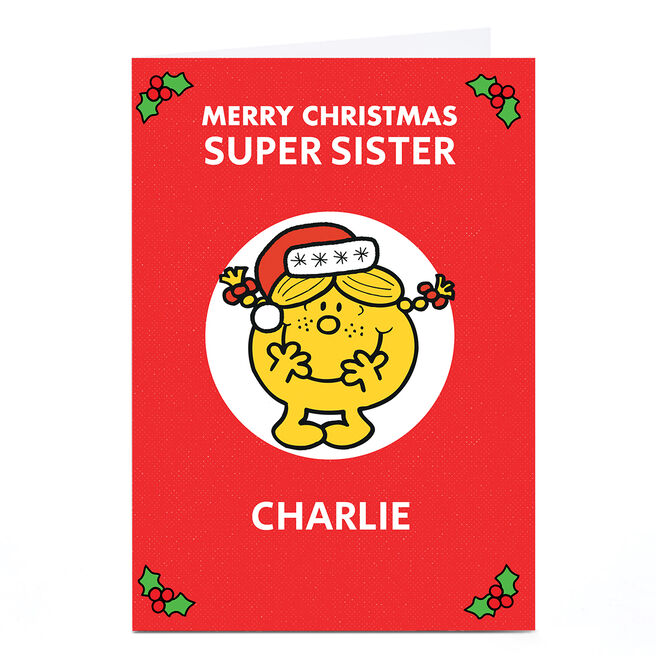 Personalised Mr Men & Little Miss Christmas Card - Little Miss Sunshine