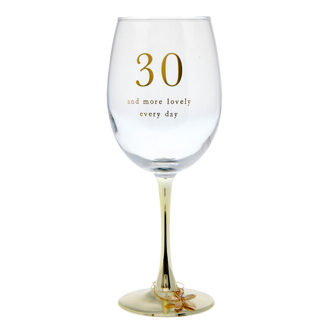 30th Birthday Wine Glass