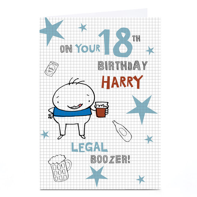 Personalised 18th Birthday Card - Legal Boozer
