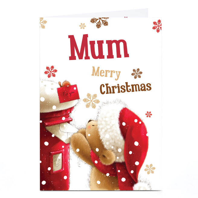 Personalised Christmas Card - Post Box Bear