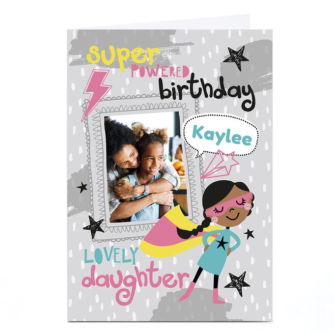 Photo Bev Hopwood Birthday Card - Super Powered Lovely Daughter