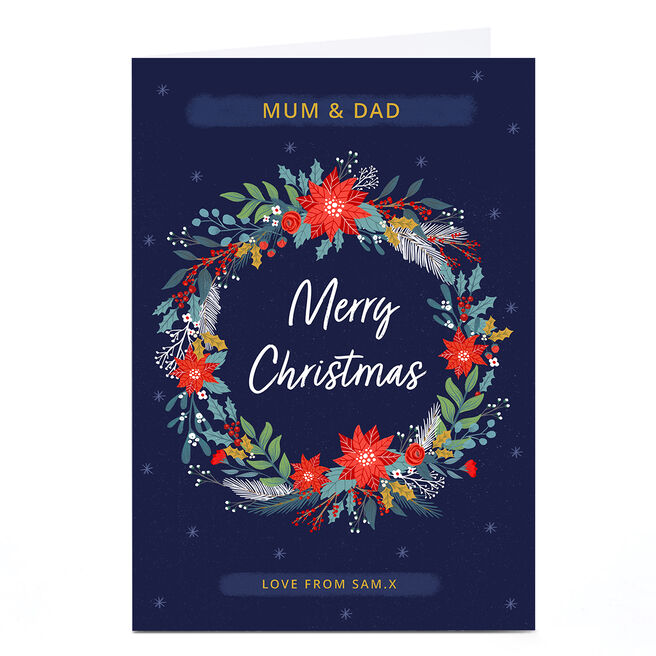 Personalised Dalia Clark Christmas Card - Wreath
