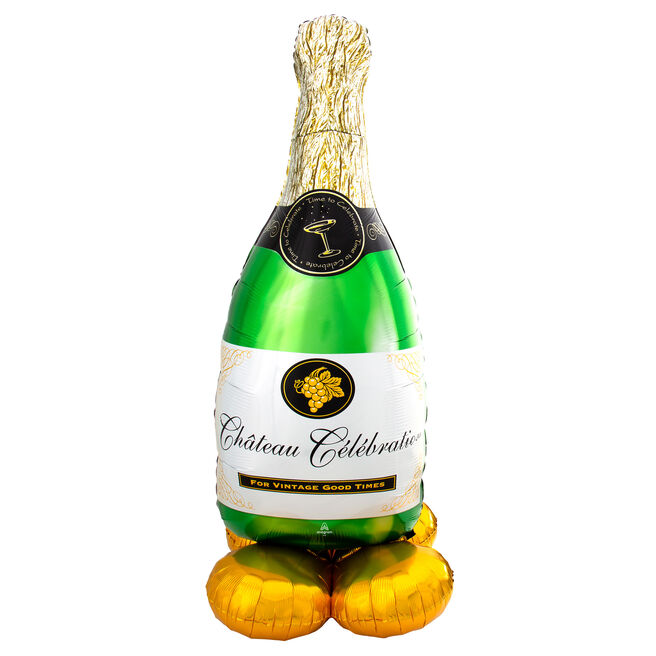 Large 55" Airloonz Bubbly Wine Bottle Balloon "