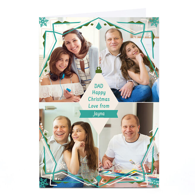 Photo Christmas Card - Green Frame