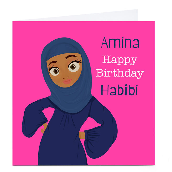 Personalised Rosha Designs Birthday Card - Habibi