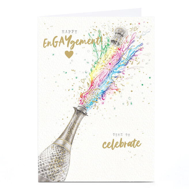 Engagement Card - Happy EnGAYgement Popped Cork