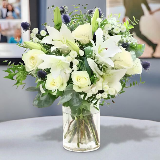 Blossoming Gifts Luxury Blue Serenity Flower Bouquet - Free Delivery!