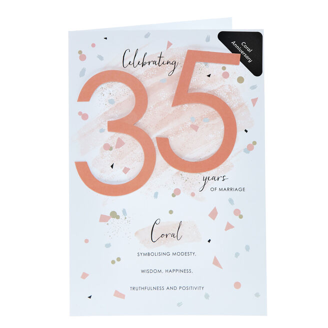 Coral 35th Wedding Anniversary Card