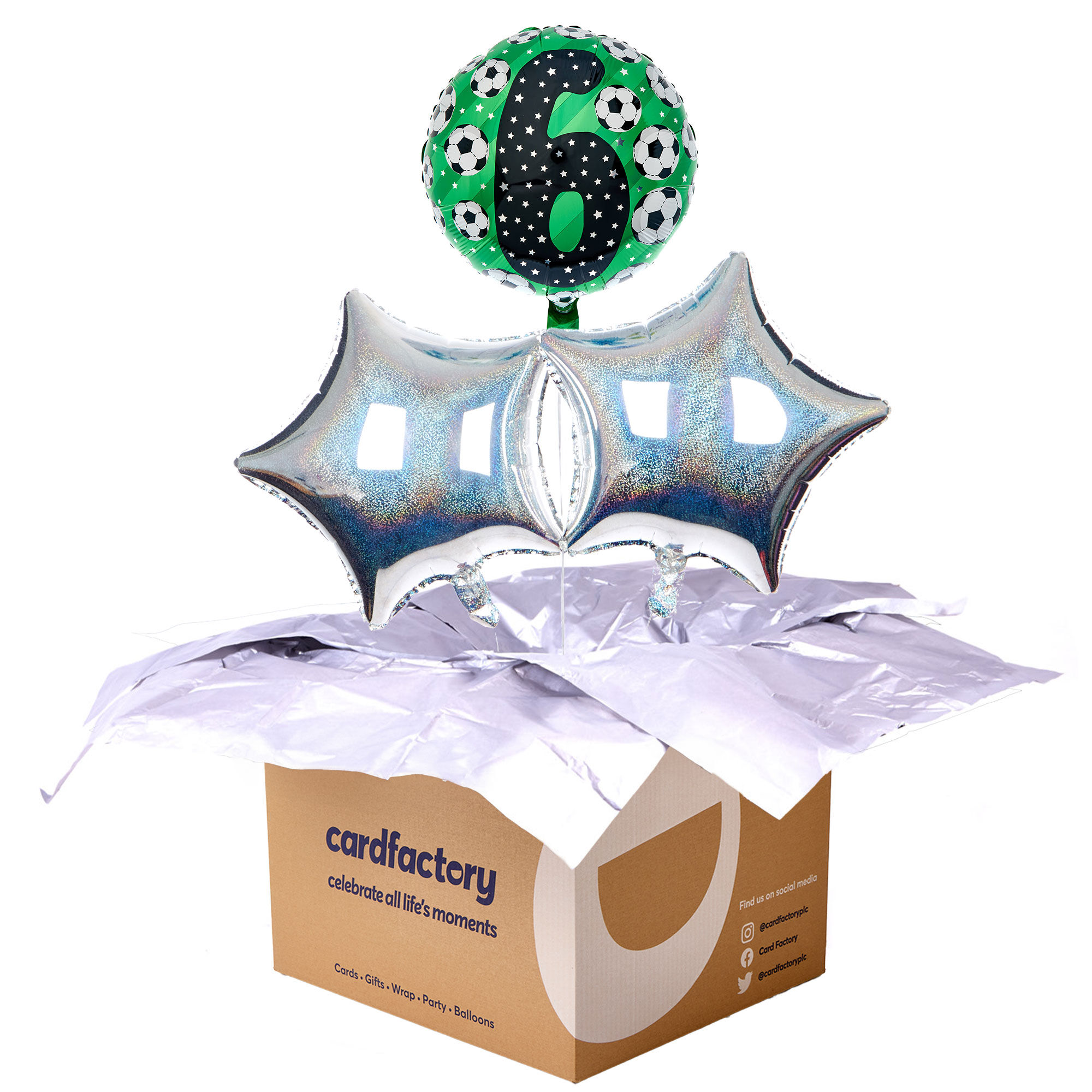 Buy Football 6th Birthday Balloon Bouquet - DELIVERED INFLATED