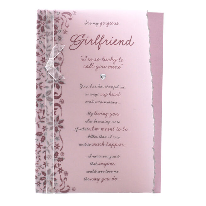 Christmas Card - Gorgeous Girlfriend, Traditional Verse