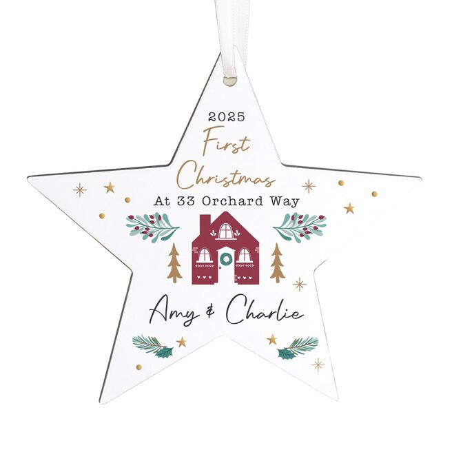 Personalised Home For Christmas Star Ornament