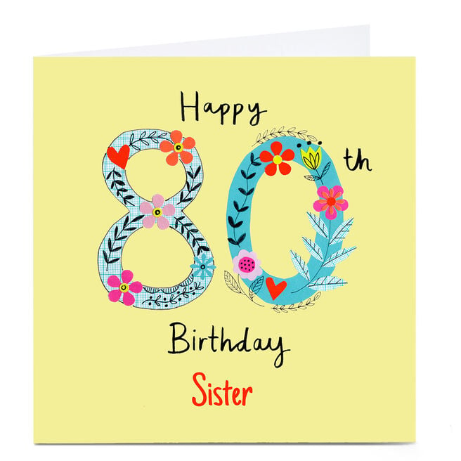 Personalised Lindsay Loves To Draw 80th Birthday Card 
