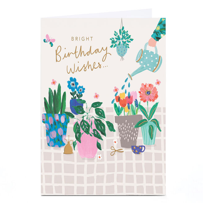 Personalised Birthday Card - Bright Birthday Wishes Flowers