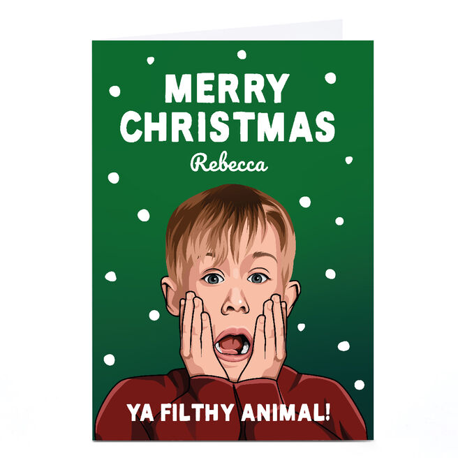 Personalised All Things Banter Christmas Card - Ya Filthy Animal