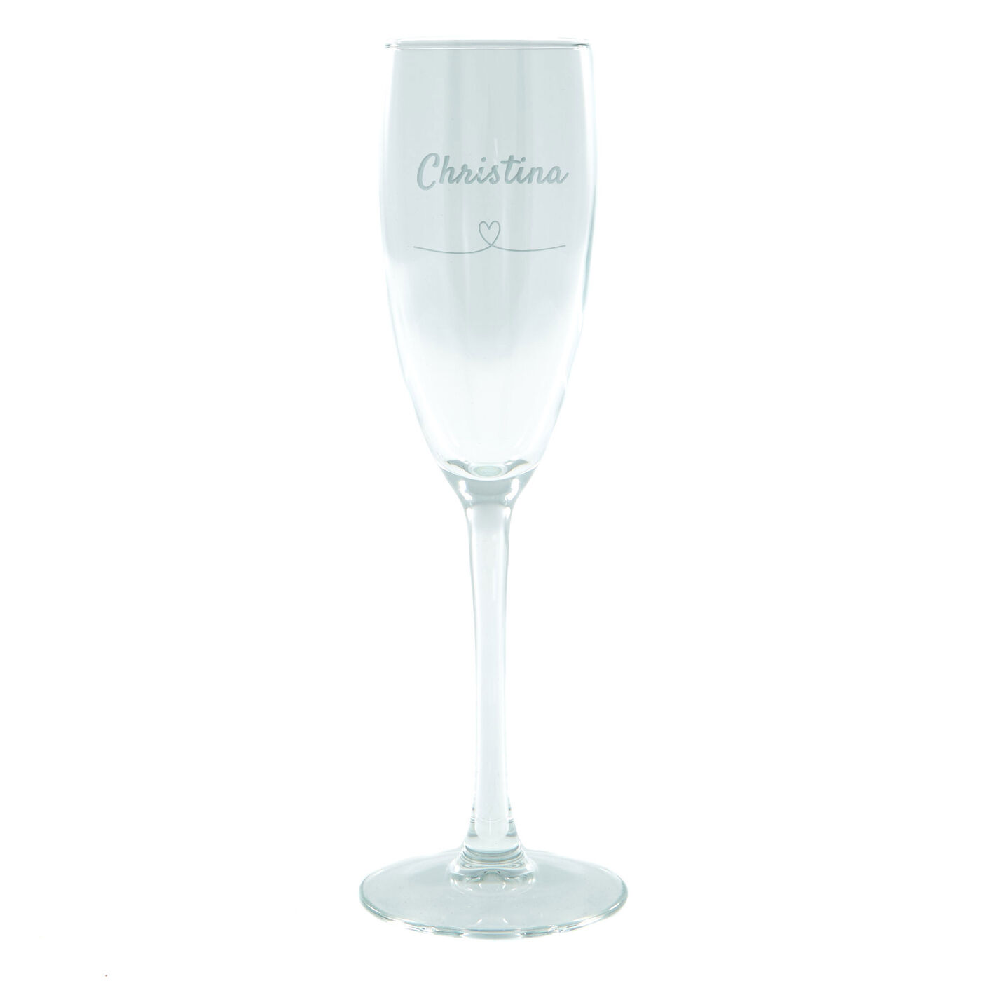 Buy Personalised Engraved Champagne Flute Heart & Name Love Story for