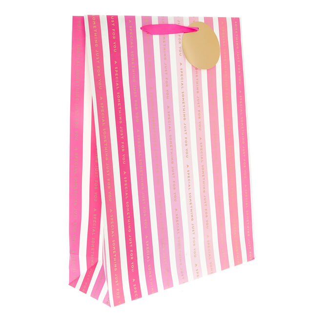 Extra Large Portrait Gift Bag - Special Something Pink