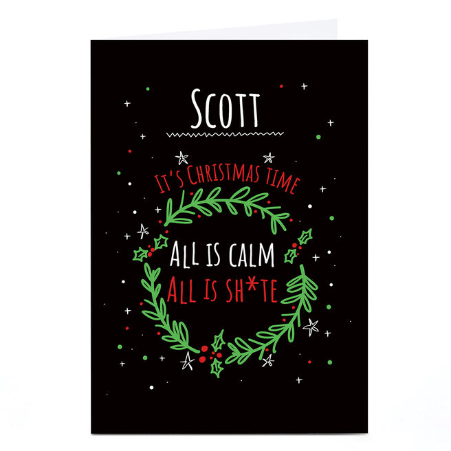 Personalised Lockdown Christmas Card - All Is Calm...