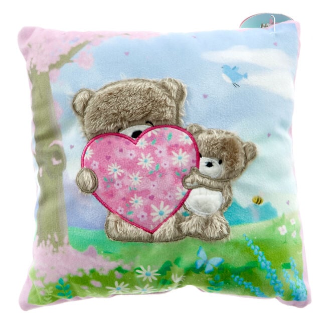 Square Hugs Bear & Heart Cushion