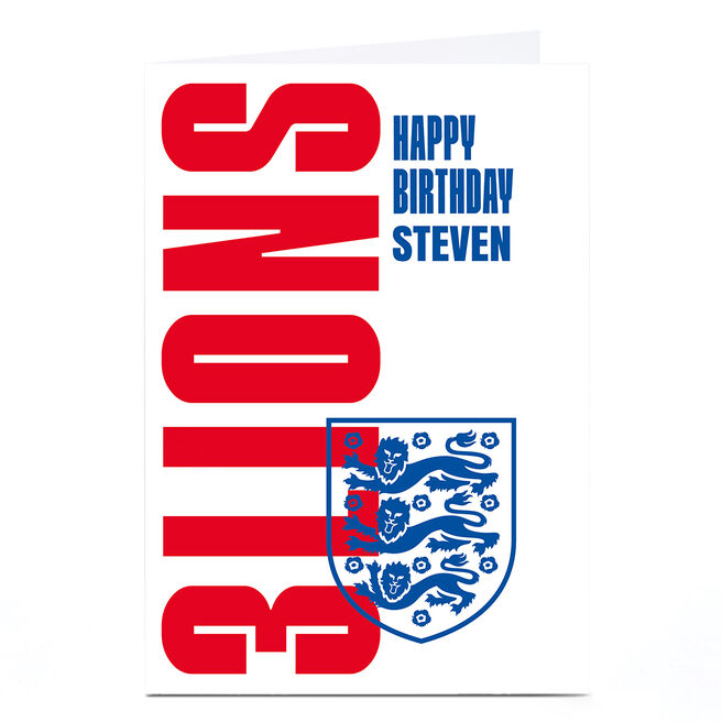 Personalised England Birthday Card - Club Badge