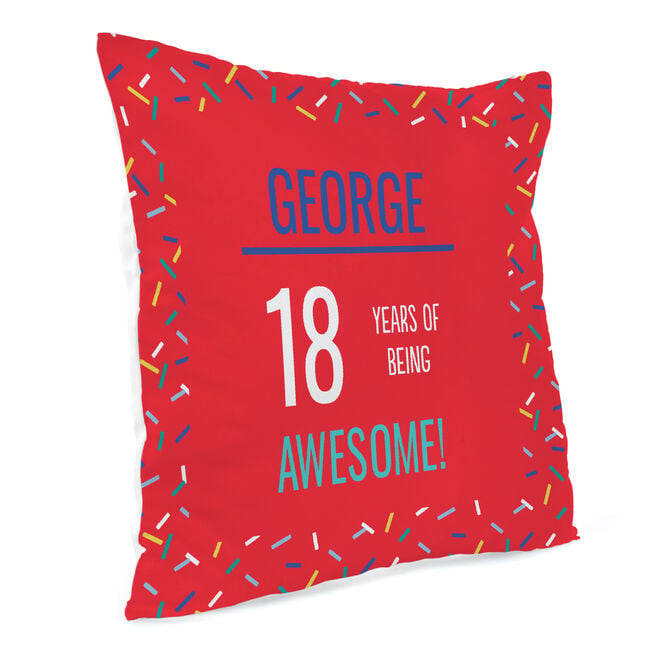 Personalised Birthday Cushion - Years of Being, Editable Age & Recipient