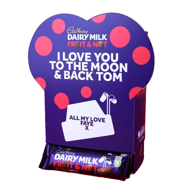 Personalised Cadbury Dairy Milk Fruit & Nut Favourites Box - Heart Design