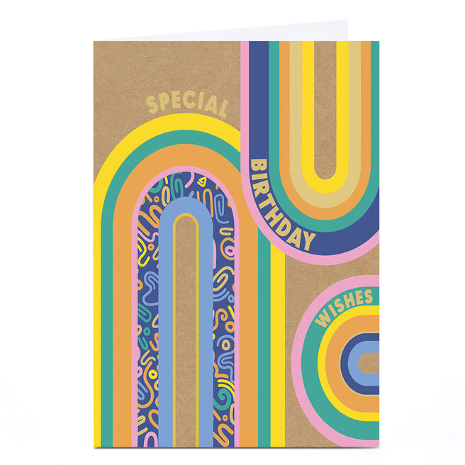Personalised Birthday Card - Special Birthday Wishes Rainbow 