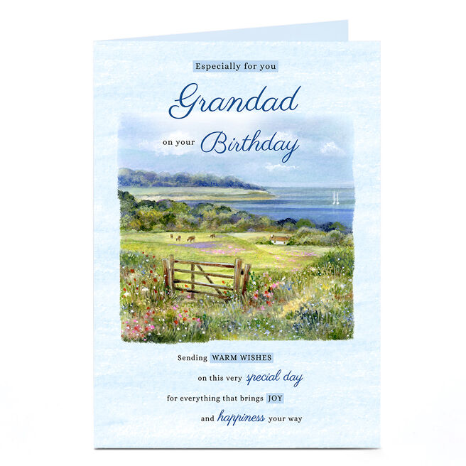 Personalised Birthday Card - Countryside Painting, Grandad