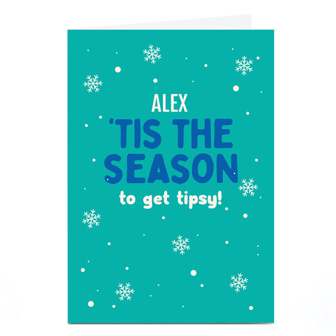 Personalised Smiley Happy People Christmas Card - Tis the Season
