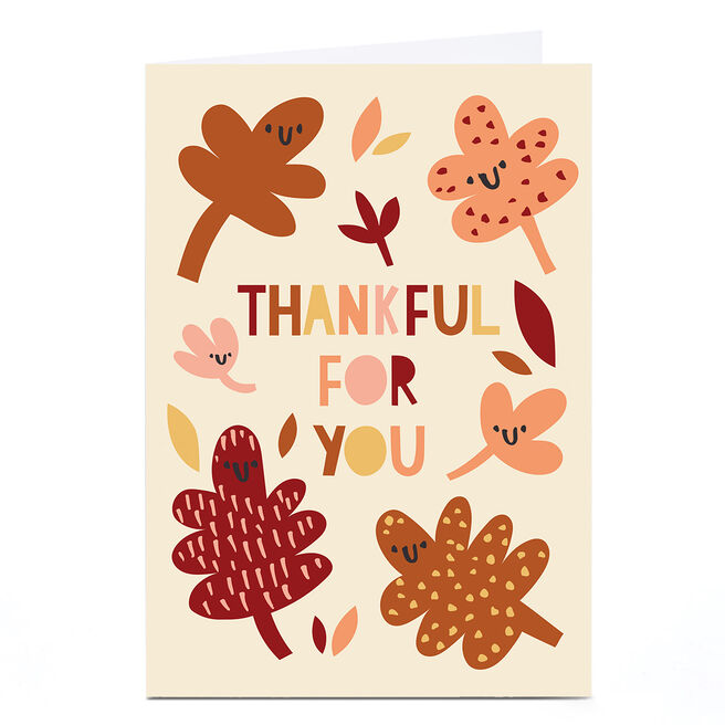 Personalise Ashley Le Quere Thank You Card - Autumn Leaves