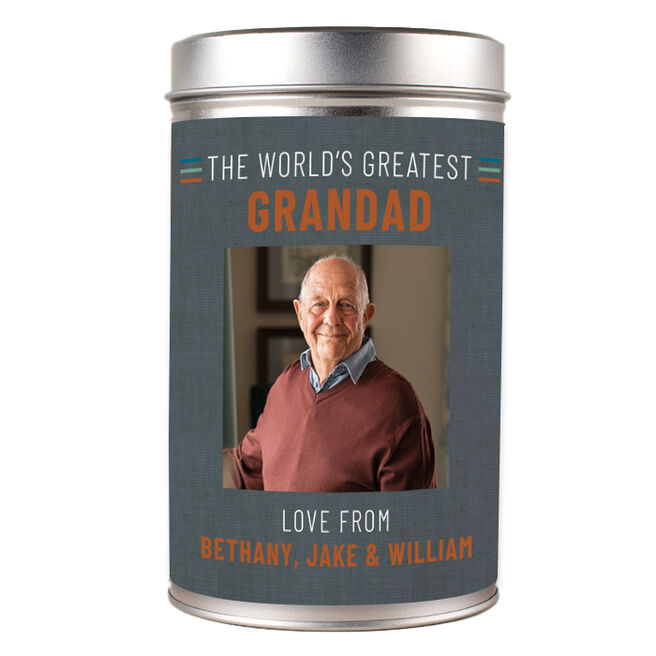 Photo Personalised Tin with Biscuits - World's Greatest Grandad