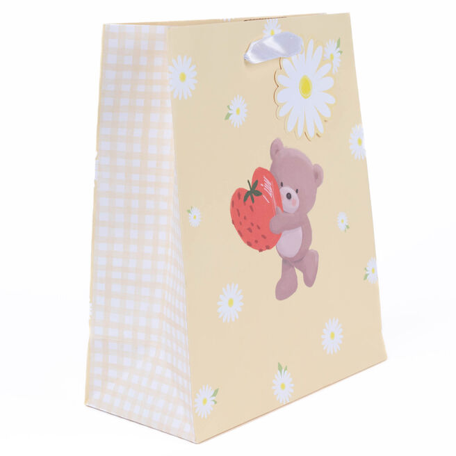 Hugs Strawberry & Daisies Medium Portrait Gift Bag, Hugs Strawberry & Daisies Medium Portrait Gift Bag