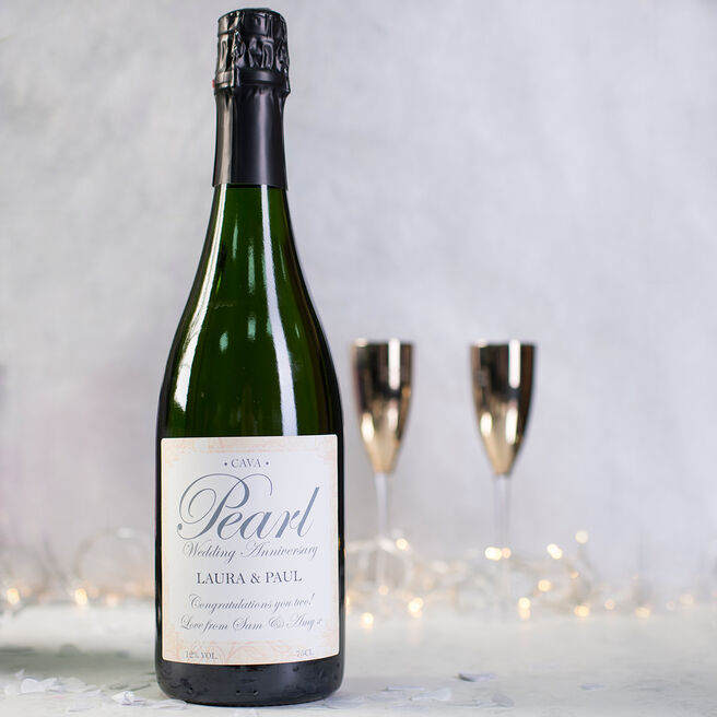 Personalised Cava - Pearl Anniversary