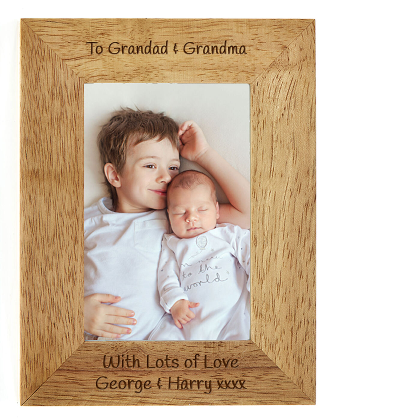 Buy Personalised Engraved Wooden Photo Frame Portrait Photo for GBP