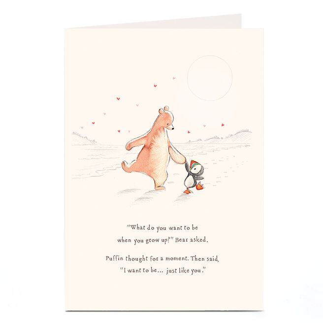 Bear & Puffin Holding Hands Card