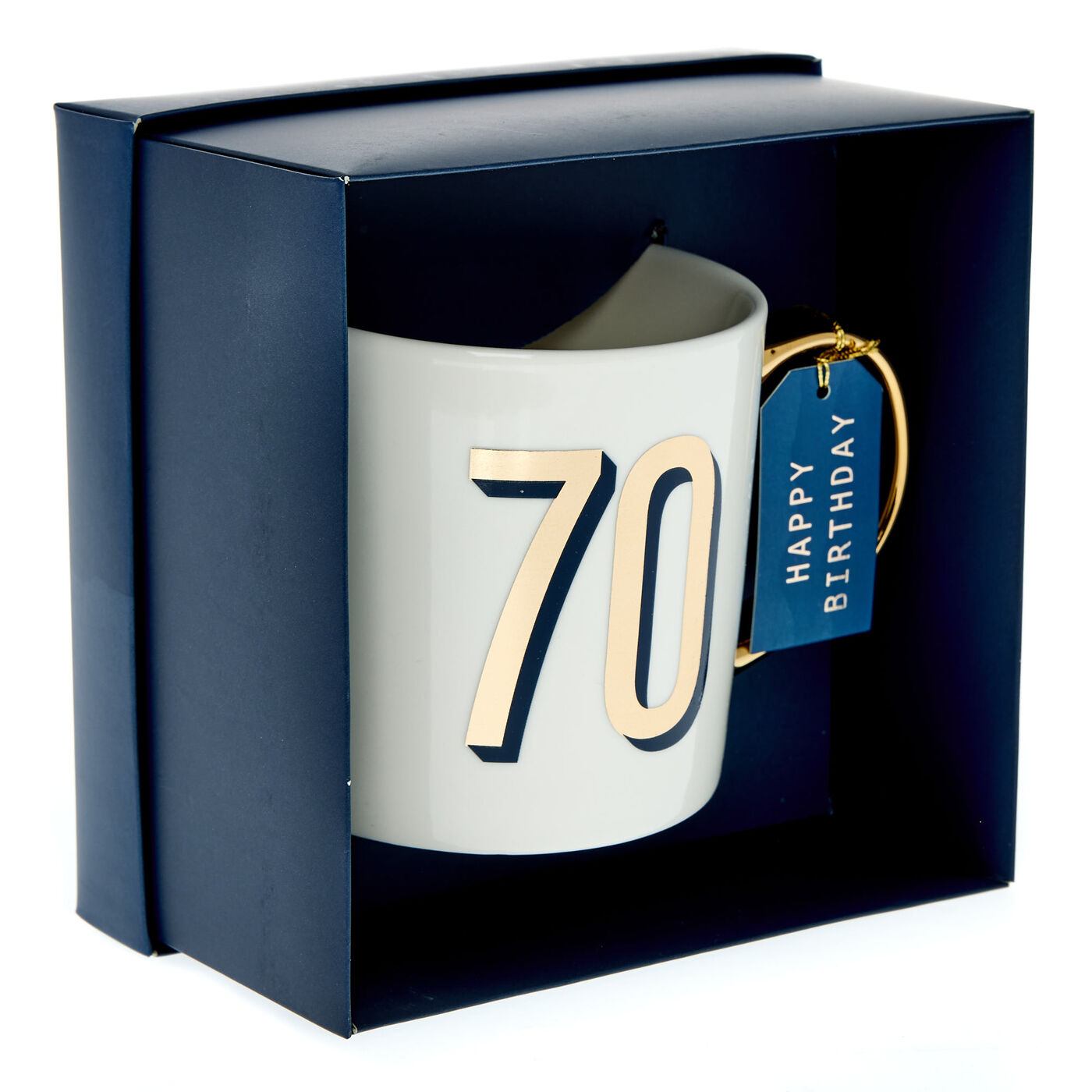 Buy Blue & Gold 70th Birthday Mug for GBP 4.99 | Card Factory UK