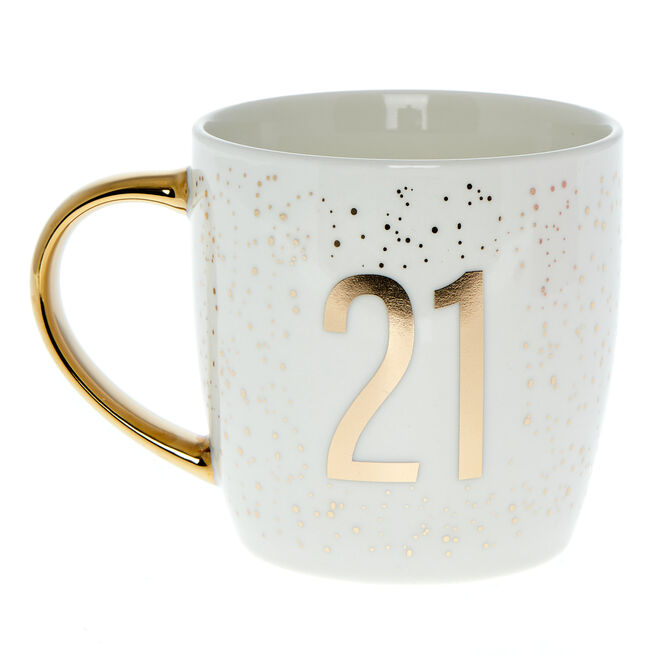 Gold Confetti 21st Birthday Mug