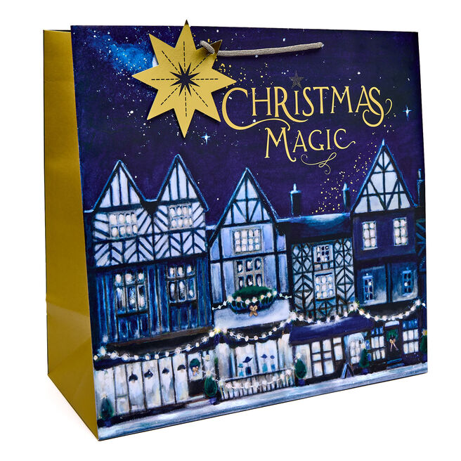 Christmas Magic Houses Giant Square Gift Bag