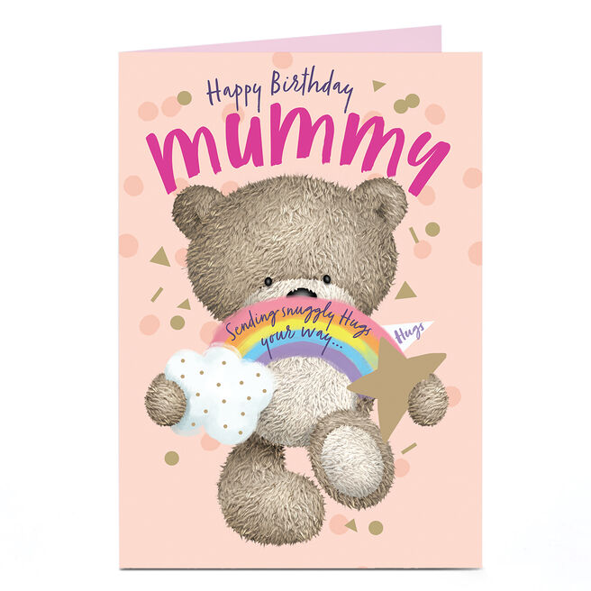 Hugs Birthday Card - Rainbow Bear, Mummy