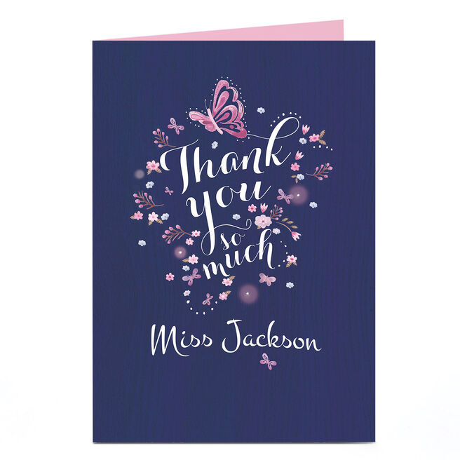 Personalised Thank You Card - Butterflies