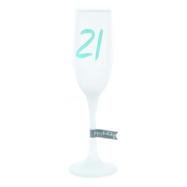 21st Birthday Frosted Champagne Flute 