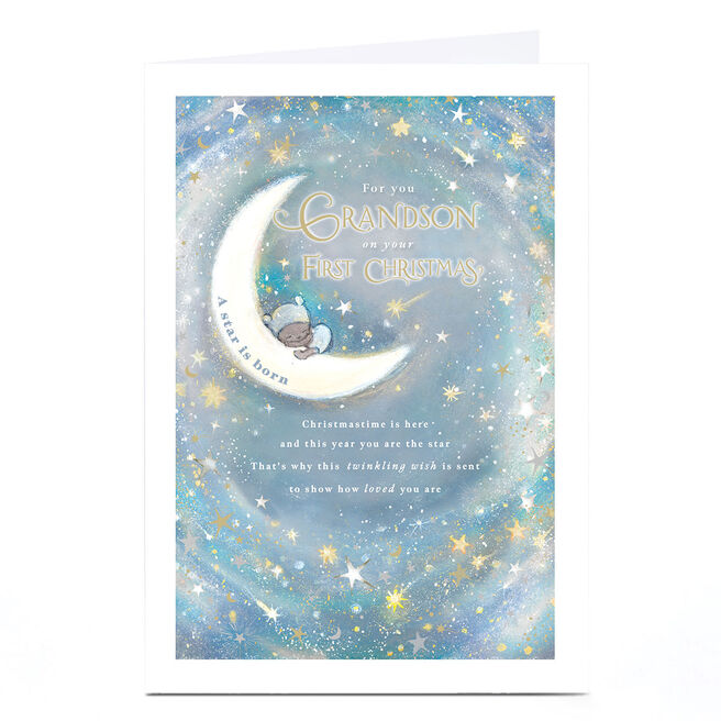 Christmas Card - Grandson On Your First Christmas