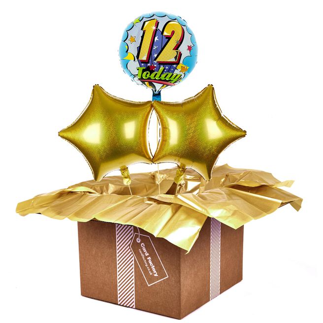 Pop Art 12 Today Birthday Balloon Bouquet - DELIVERED INFLATED!