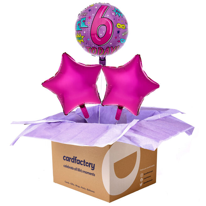 6 Today Birthday Balloon Bouquet - DELIVERED INFLATED!