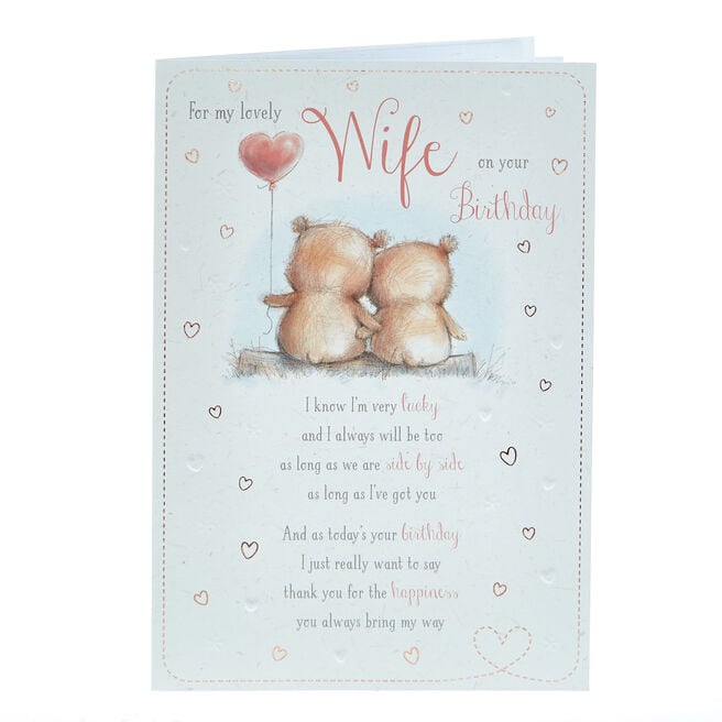 Birthday Card - Lovely Wife Bear Couple
