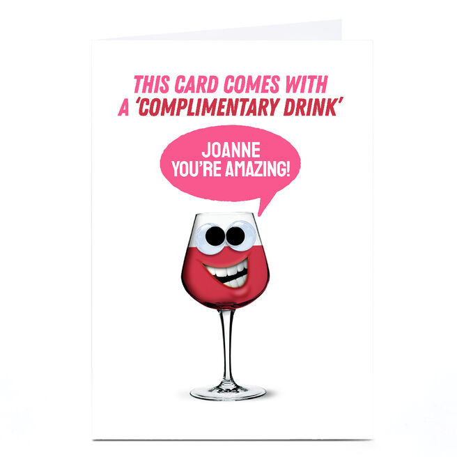 Personalised PG Quips Card - Complimentary Drink