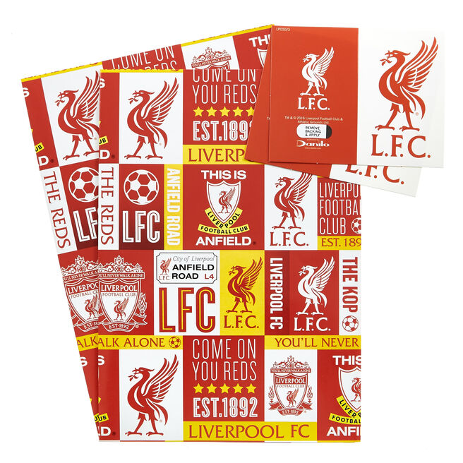 Liverpool FC Wrapping Paper & Gift Tags - Pack Of 2